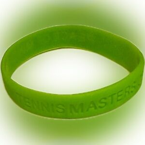 RARE TENNIS MASTERS CUP PEACE OF MIND GREEN SILICONE BRACELET RUBBER JEWELRY